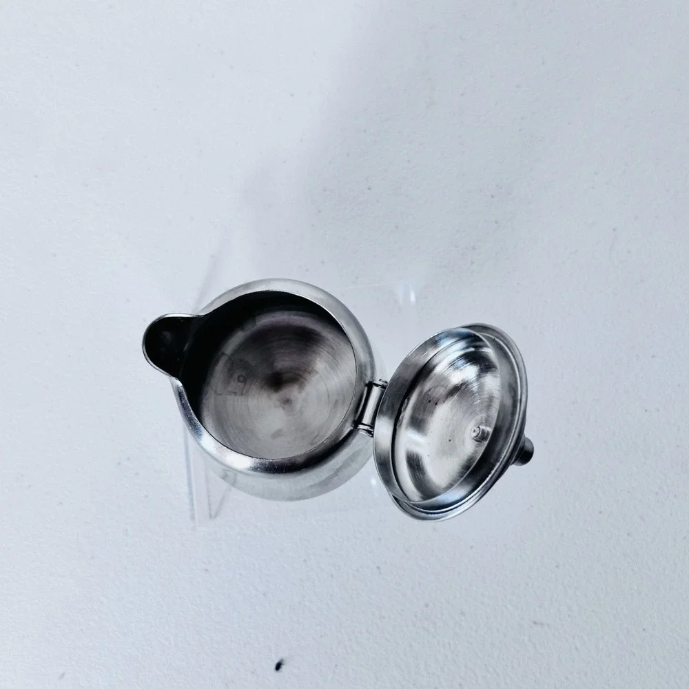 Vintage‎ Halco Nickel & Silver Lift Top Creamer 407-924 Made In Japan